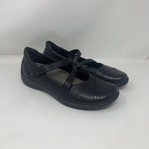 Earth Newton Shoes Womens Size 11B Black Leather Mary Jane Flats Power Path